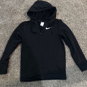 Nike Black Full-Zip Hoodie with White Swoosh